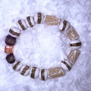 Elegant Brown and Gold Beaded Bracelet